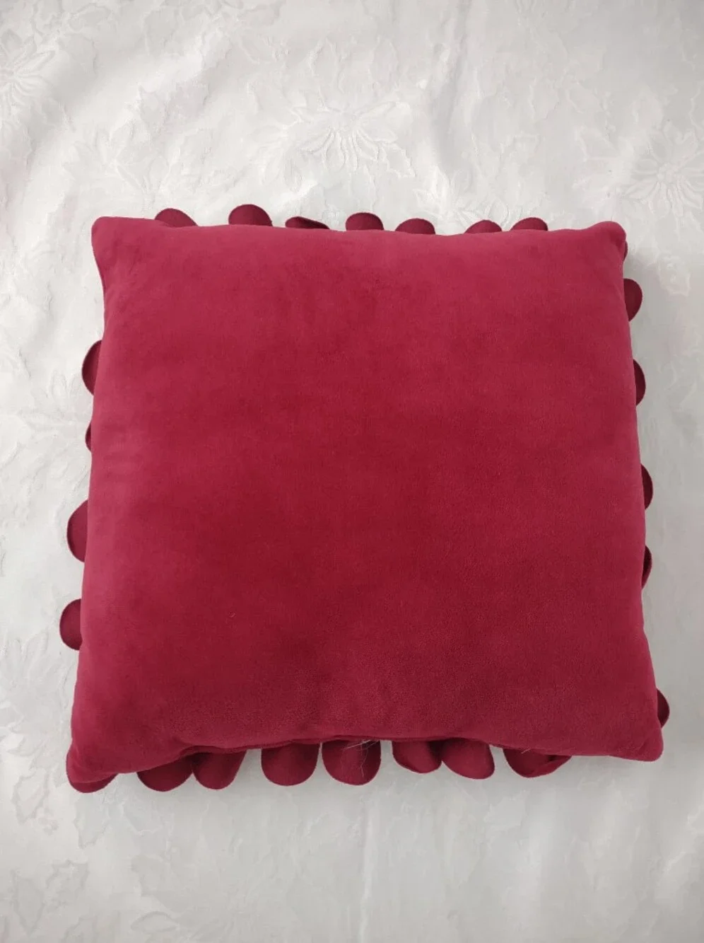 Flower 3D Petals Red Cherry Decorative Pillow